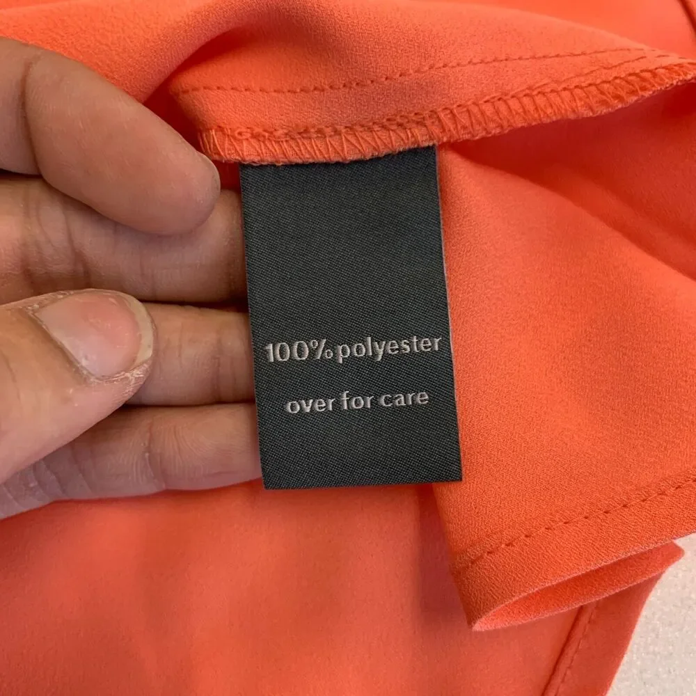 The Limited Collection Cutout Sleeve Womens XL Extra Large Coral Orange V Neck - Picture 10 of 13